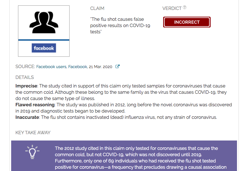 Claim That Flu Shot Causes False Positive Results On Covid 19